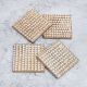 Handmade Brown and White Pattern Wooden Coasters - Pack of 4